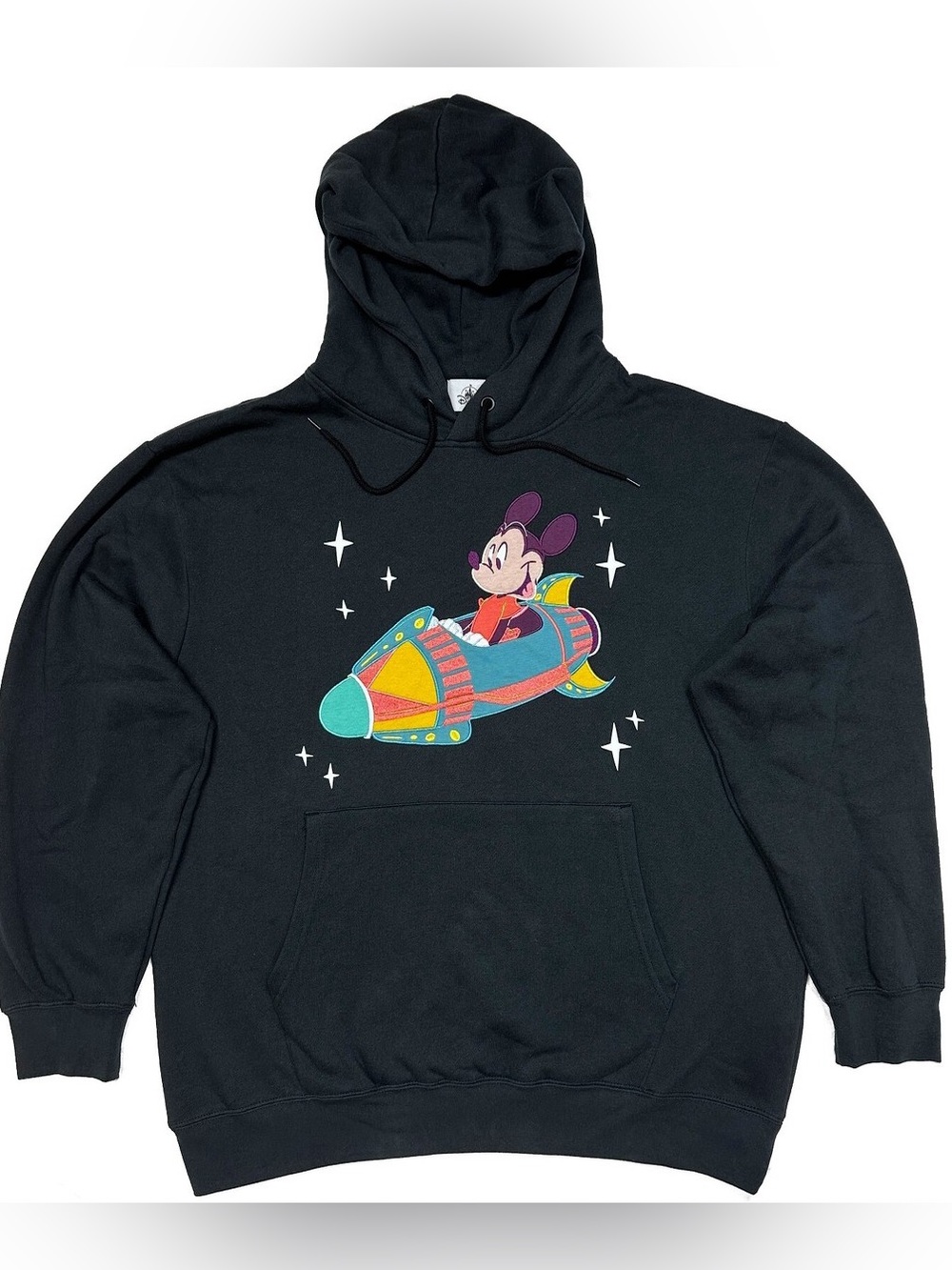 Black Mickey Mouse Play in the Parks Rocket Graphic Hoodie